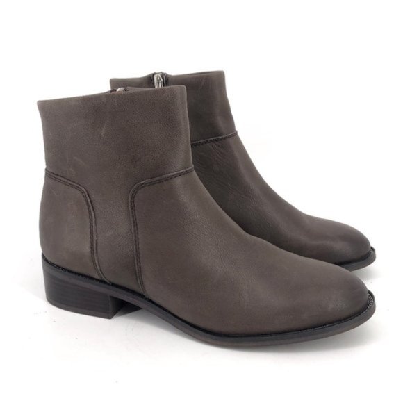 Franco Sarto Shoes - Franco Sarto Benny Burnished Leather Block Heel Ankle Booties Size 8.5